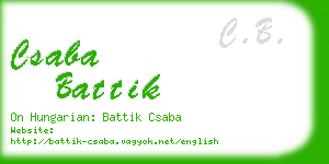 csaba battik business card